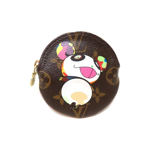 LOUIS VUITTON Takashi Murakami Коллаборация Холст Кошелек Монетница Унисекс Коричневый