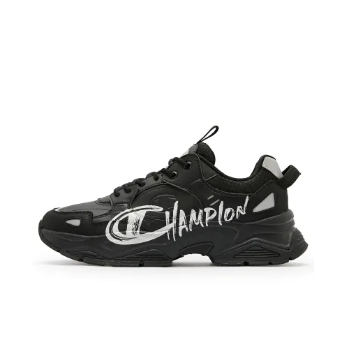 Champion Champ 19 Street Нижняя юбка Резистентный Низкий Топ Толстая подошва Кроссовки Унисекс Черный