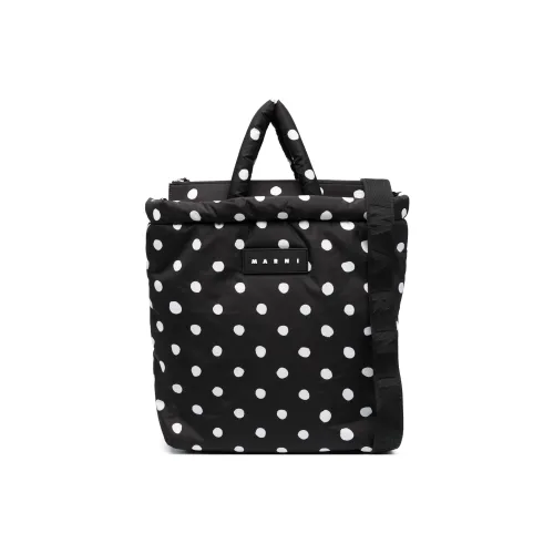 MARNI Полиэстер Тоут Сумка Сумка для покупок Сумка через плечо Сумка Обычная Женская Черная и Белая