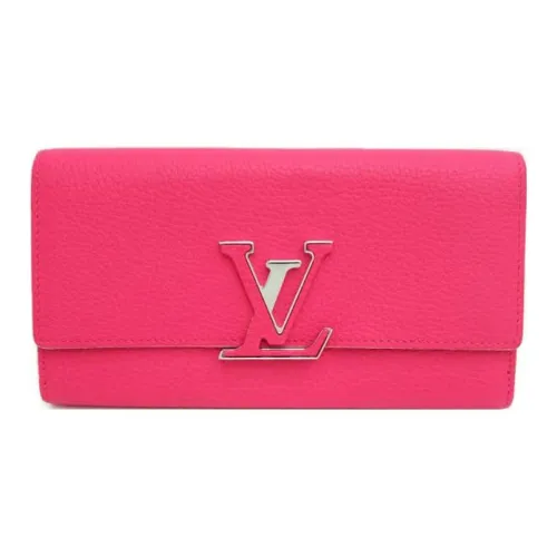 LOUIS VUITTON Capucines Коровья кожа Capison Кошелек Стандартный Женский Ярко-розовый