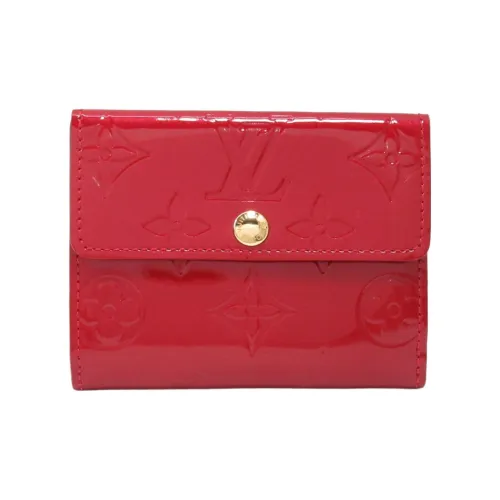 LOUIS VUITTON Лакированная кожа Телячья кожа Кошелек для монет Женские Красный