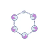 Розовый/зеленый/серебряный