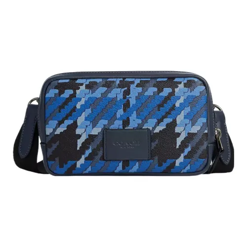 COACH Провайдер Телячья кожа Camera Сумка Сумка через плечо Маленький Мужской Джинсовый Разноцветный