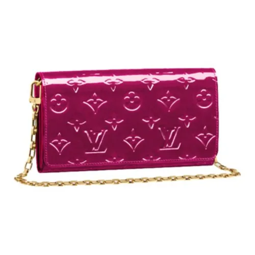LOUIS VUITTON Лакированная кожа Портативный Одно плечо Кошелек Обычный Женский Розовый Фиолетовый Красный