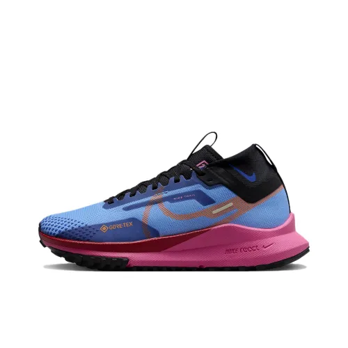 Nike Pegasus Trail 4 Амортизаторы Slip-resistant MID Беговые кроссовки Женские Синий Розовый