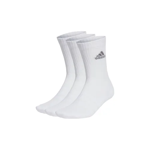 Adidas 3 шт Белый / Серый Унисекс MID Носки до икры