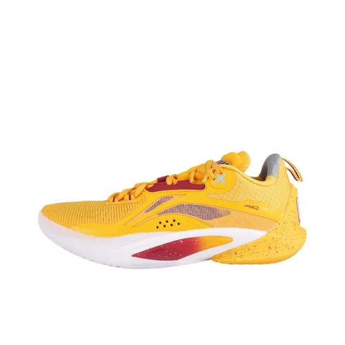 LiNing Speed 10 Амортизирующие Дышащие Противоскользящие Устойчивые к истиранию Низкий Топ Баскетбольные Кроссовки Мужские Желтые