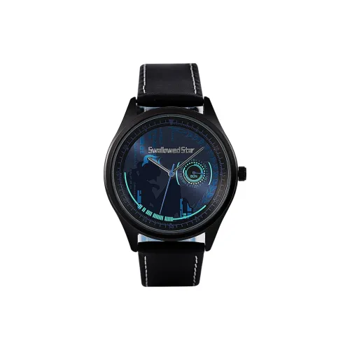 Ingyunshi Кварцевый механизм натуральная кожа ремень часы унисекс синий циферблат