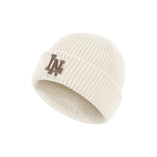 Шапка-бини с акриловым подкладом унисекс молочно-белая