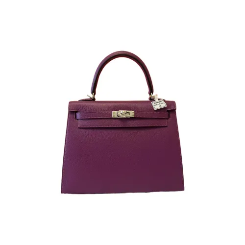 HERMES Kelly Fjord Кожа Телячья кожа Сумка Kelly Сумка Женская Подсолнух Фиолетовый