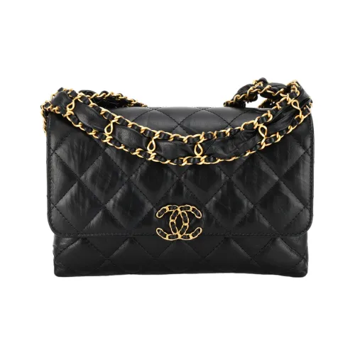 CHANEL Тофу Корова Кожа Сумка Сумка через плечо Женская Черная