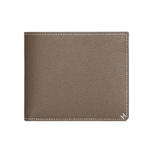 HERMES Evercolor Кожа Кошелек Женские 18 этуп слоново-серый