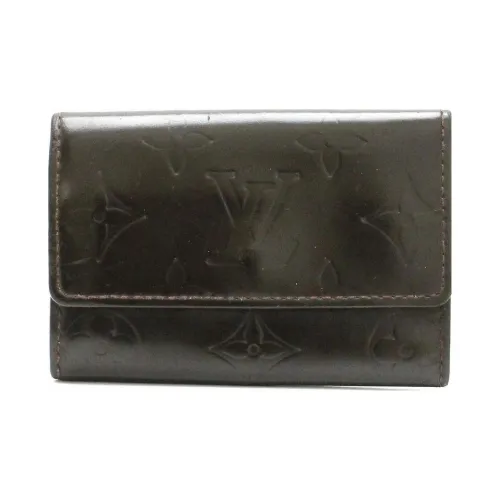 LOUIS VUITTON Телячья кожа Кошелек Key Pouch Унисекс Черный