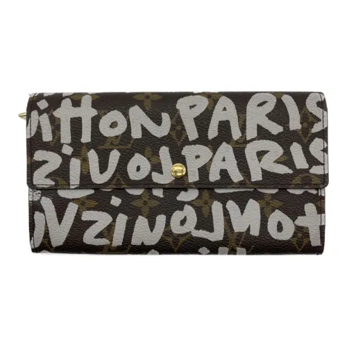 LOUIS VUITTON Кошелек из ПВХ-покрытого холста Унисекс Коричневый и Серебряный