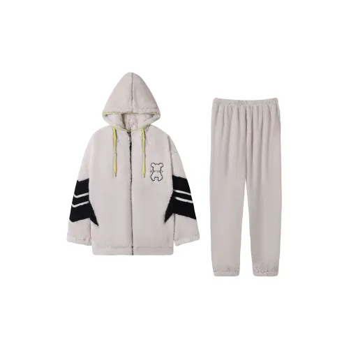 X QINGE Черный/Белый Женские Пижамные Комплекты