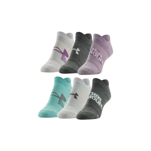 Under Armour 6 пар Женские носки Белый+Коричневый+Розовый+Светло-синий+Белый+Коричневый