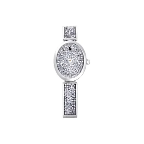 Кристалл Swarovski Rock Oval Collection Кварцевые Наручные Часы Кварцевый Механизм Металлический Ремешок Серебристый Циферблат Женские Часы Модель 5656881