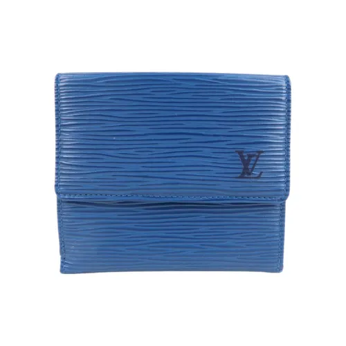 LOUIS VUITTON Кошелек из кожи EPI Унисекс Синий