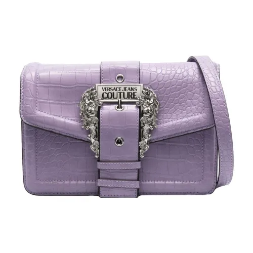 VERSACE JEANS COUTURE Кожа Курьерская Сумка Плечевая Сумка Женская Фиолетовая