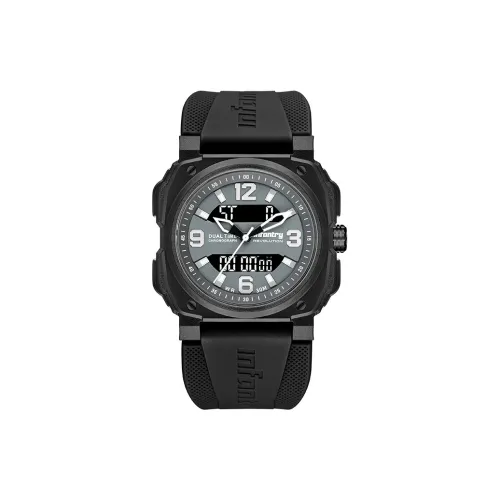 INFANTRY Черный Warrior Электронный Механизм Силиконовый Ремешок Часы Унисекс Серый Циферблат Sy007 1