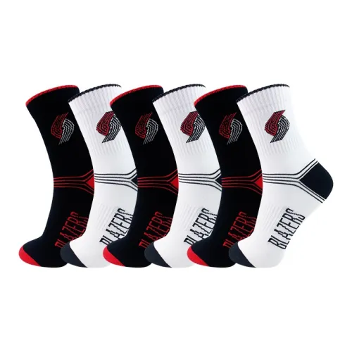 NBA Team 6 Pack Черный+Белый Мужские MID Носки до икры