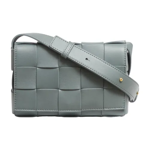 Bottega Veneta CASSETTE Pillow Bag Кожа Тофу Сумка Через плечо Маленькая Женская Сланец Золото