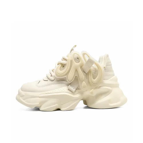 ORD Призрачный Mystery Коллекция Slip-resistant Abrasion-resistant Низкий топ Кроссовки с толстой подошвой Unisex Ecru 6 см