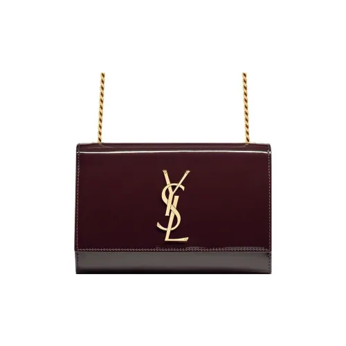 SAINT LAURENT Kate Лакированная поверхность Коровья кожа Сумка через плечо Сумка на плечо Женская Spicy Шоколад