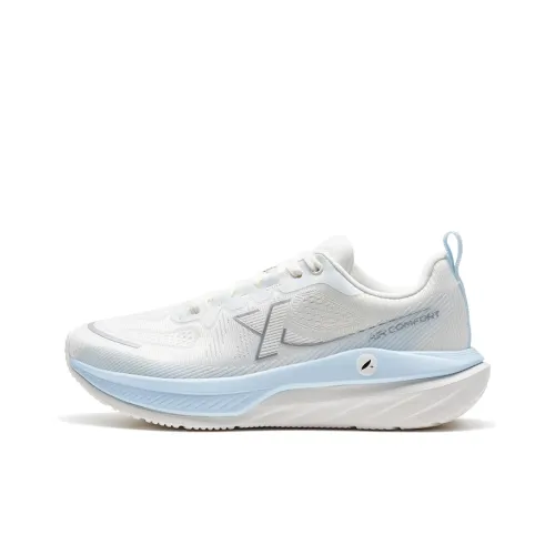 XTEP Cloud DC Slip-resistant Abrasion-resistant Low Top Casual Running Shoes Women's Sail White Mist Blue XTEP Cloud DC Противоскользящие Износостойкие Низкие Топ Повседневные Беговые Кроссовки Женские Парус Белый Туман Синий