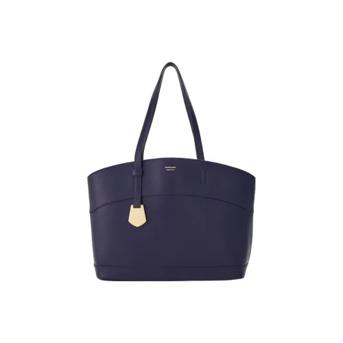 Ferragamo Smooth Calfskin Tote Bag Shopping Bag Handbag Small Women's Midnight Blue