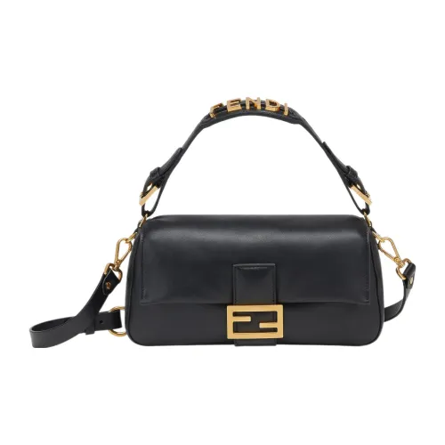 FENDI Baguette Овечья кожа Сумка Сумка через плечо Сумка через плечо Средняя Женская Черная