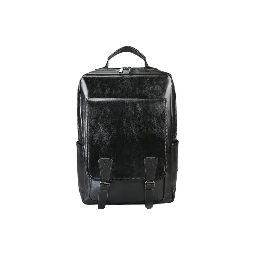 ALNI BITTON Рюкзак из ПУ (полиуретана) Кожа Стандартный Мужской Черный Коричневый