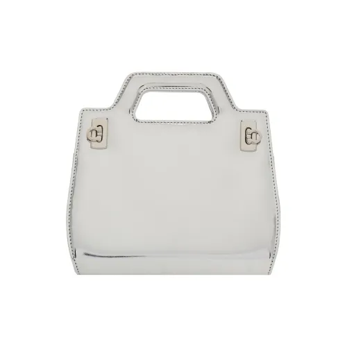 FERRAGAMO Телячья кожа Сумка через плечо Сумка Мини Women's Silver