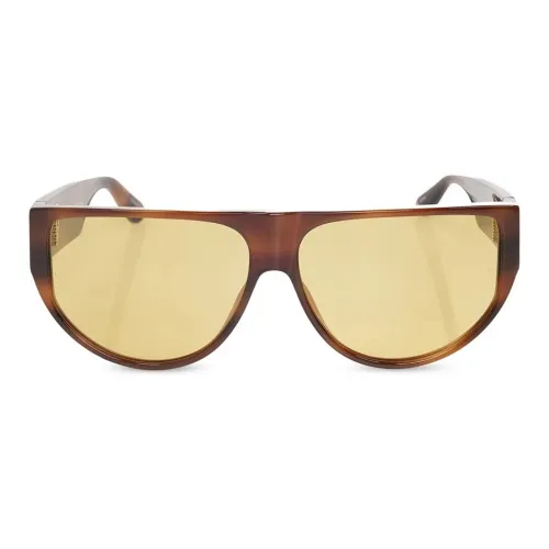 Linda Farrow Полиуретан Нерегулярная форма Солнцезащитные очки Женские Коричневый