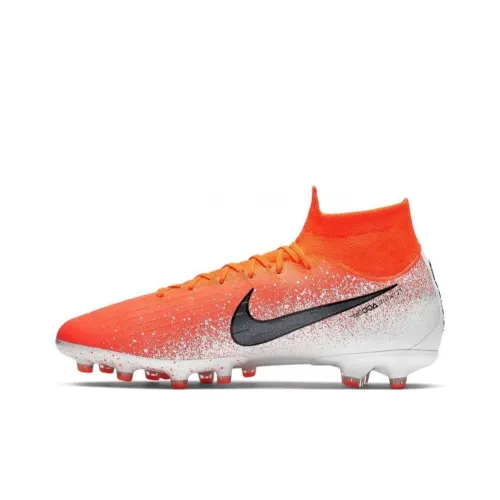 Nike Mercurial Superfly 6 AG Искусственная трава Устойчивая к истиранию Дышащие Футбольные бутсы Мужские Оранжевые Белые