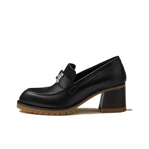 HERMES Foch Лоферы 6 см Женские Черный