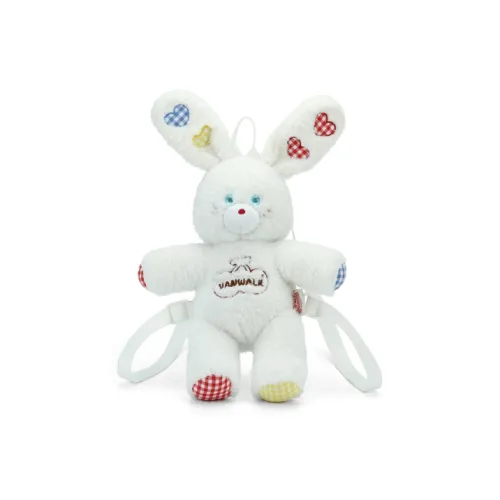 VANWALK Плюшевый рюкзак маленький женский белый черный