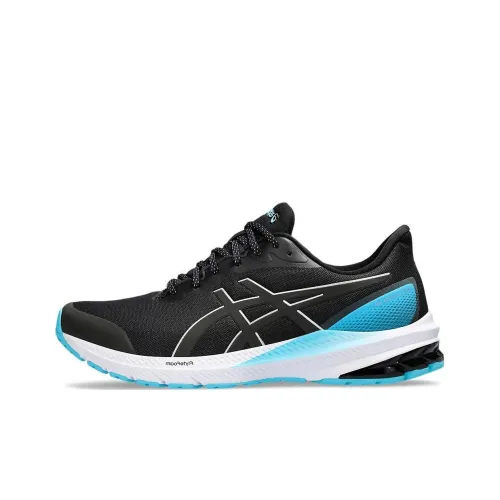 Asics GT 1000 12 Амортизация Износостойкий Низкий Топ Беговые кроссовки Мужской Черный Синий