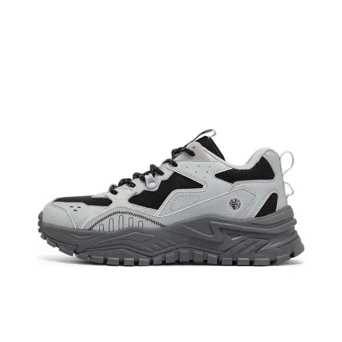 361° Амортизаторы Slip-resistant MID Топ Толстая подошва Кроссовки Женские Черный Серый