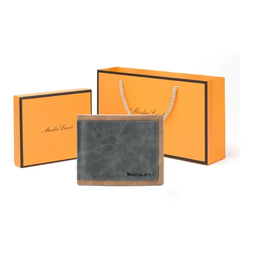 MashaLanti Синтетическая кожа Держатель для карт кошелек Стандартный Мужской Серый и Кофейный