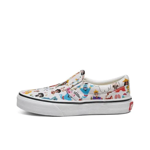 Disney x Vans Customs Амортизация Износостойкие Низкие Кроссовки для Скейтбординга Унисекс Белые