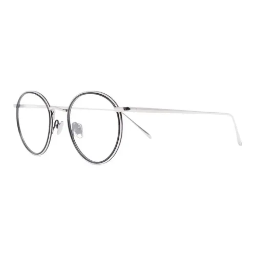 Linda Farrow Титан Круглые Оправы для Очков Мужские Серебряные