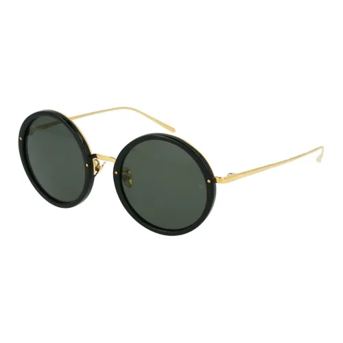 Linda Farrow Титан Ацетат Нерегулярная форма Солнцезащитные очки Унисекс Золотой