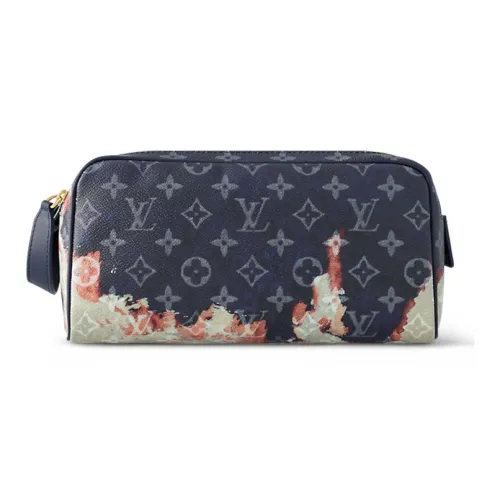 LOUIS VUITTON Dopp Kit Сумка для туалетных принадлежностей из кожи сумка для хранения мужская чернильно-синий