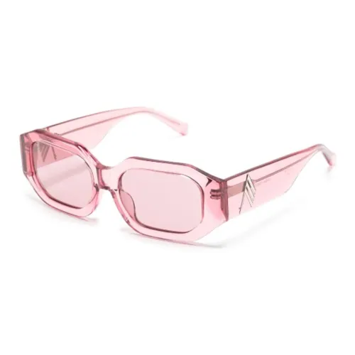 Linda Farrow Ацетат PVC Нерегулярная форма Солнцезащитные очки Мужской Розовый