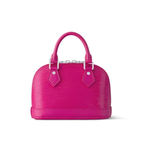 LOUIS VUITTON NANO ALMA Кожа Сумка через плечо Сумка Экстра маленькая Женская Фуксия