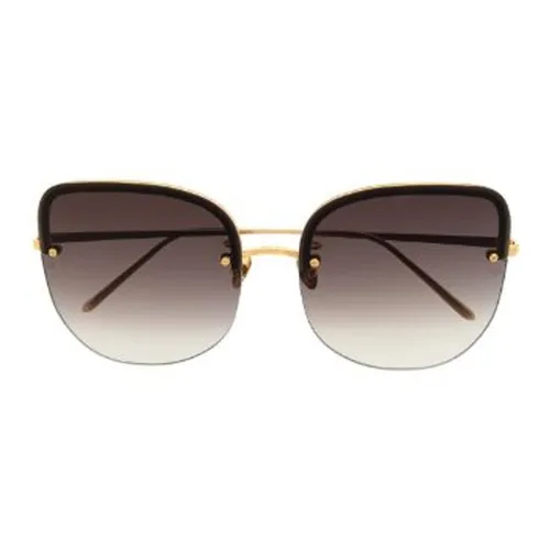 Linda Farrow Титан Бабочка Солнцезащитные очки Женские Золото