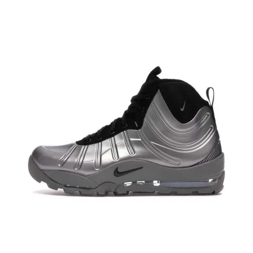 Nike Air Bakin Амортизация Износостойкий Высокий Топ Винтажные Баскетбольные Кроссовки Унисекс Серебряный