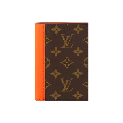 LOUIS VUITTON Colormania Покрытый холст с коровья кожа Держатель для паспорта Мужской Апельсин