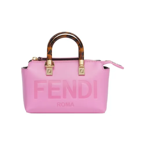 FENDI By The Way Series Бостон Сумка из телячьей кожи Сумка через плечо Сумка мини Женская Розовая